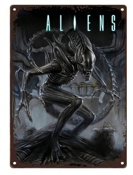 Aliens Metal Sign