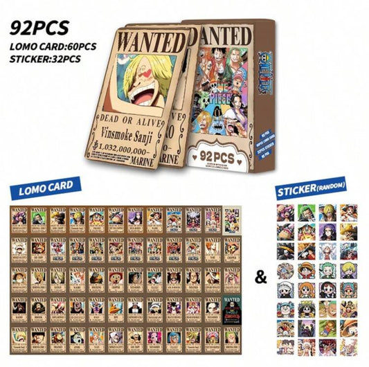 One Piece Wanted Collectible Card & Sticker Set (92pc)