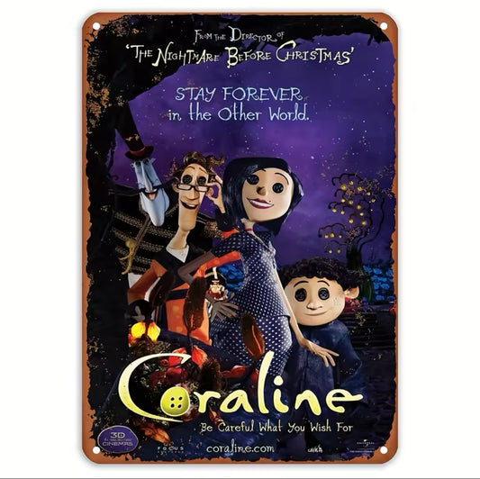 Coraline A4 Vintage Tin Sign