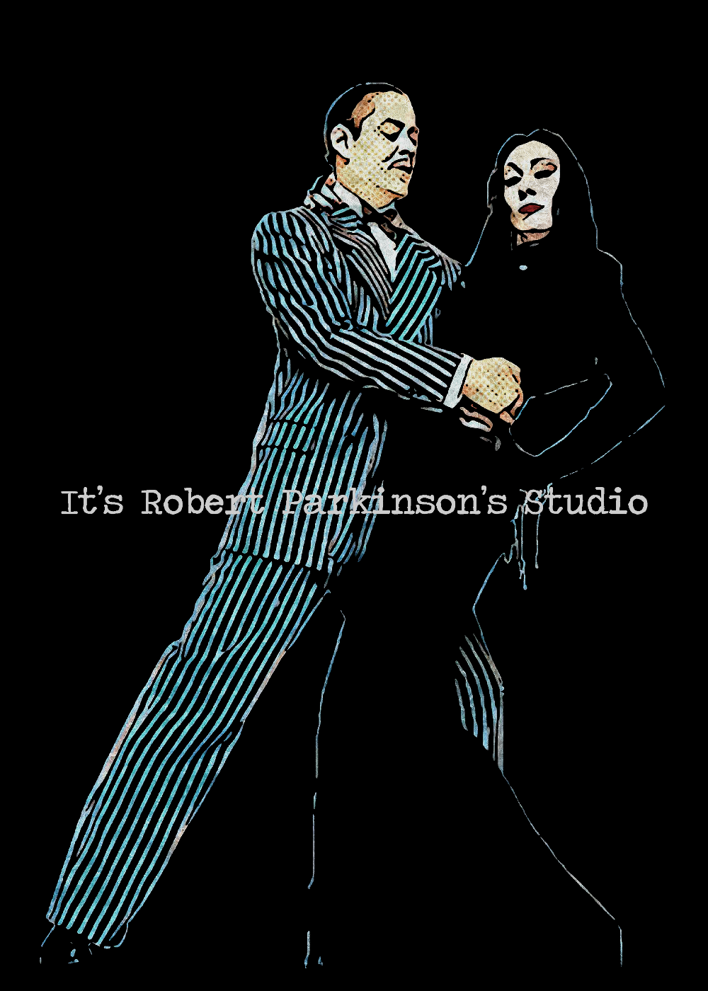 The Addams Family Gomez & Morticia A4 Art Print