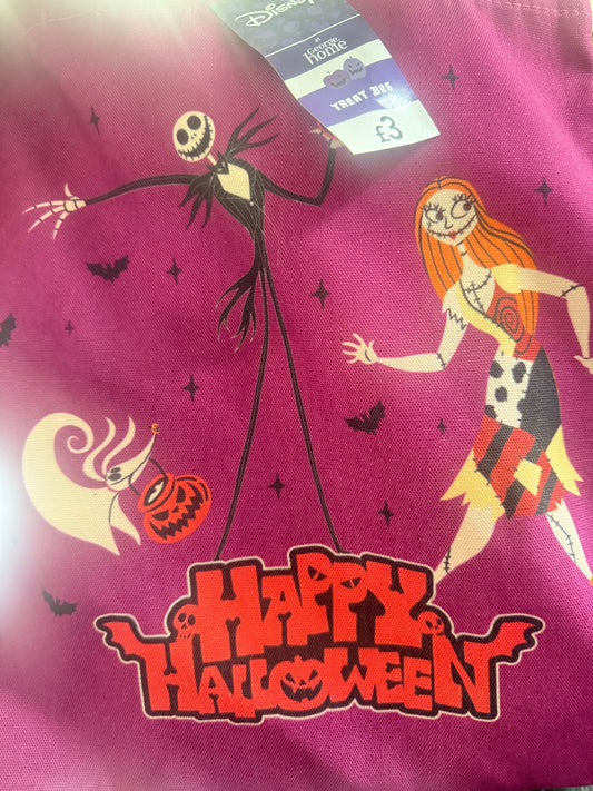 Nightmare Before Christmas Happy Halloween Purple Tote Bag