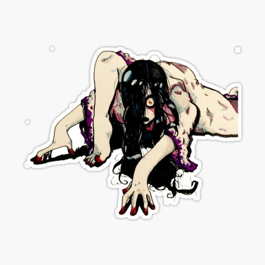 Ju-On: The Grudge Artist Parody Waterproof Sticker