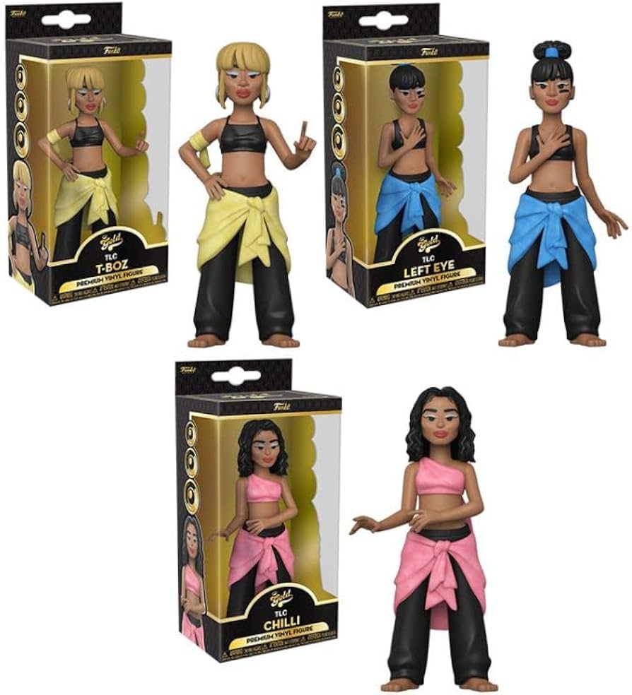TLC T-Boz, Chilli and Left Eye Funko Gold Vinyl Figure Set
