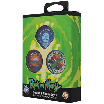 Rick and Morty Limited Edition Triple Pin Badge Set