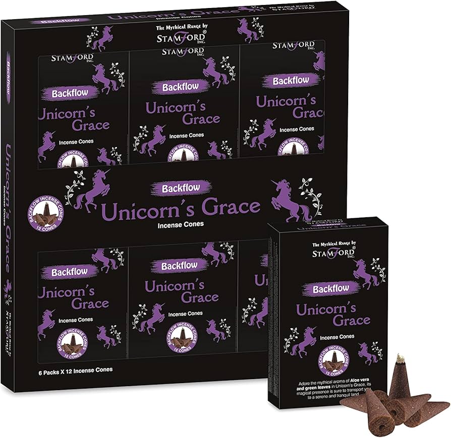 Unicorn’s Grace Backflow Incense Cones 6 Packs x 12 Cones