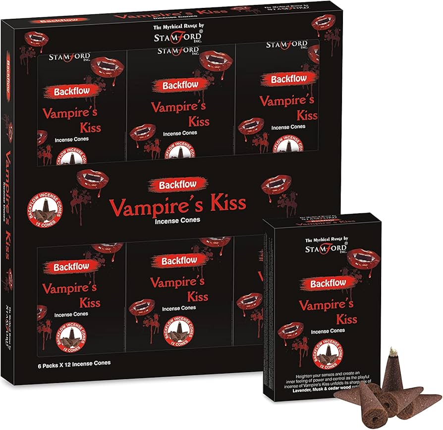 Vampire’s Kiss Backflow Incense Cones 6 Packs x 12 Cones