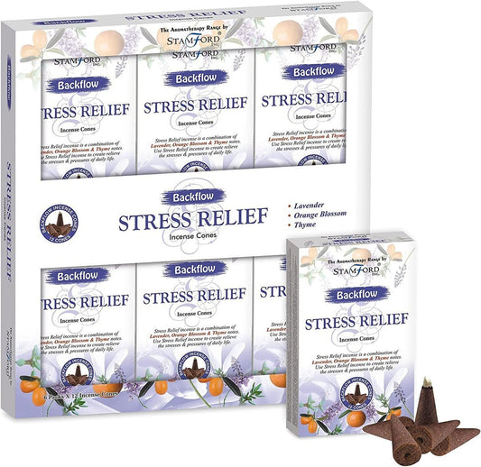 Stress Relief Backflow Incense Cones 6 Packs x 12 Cones