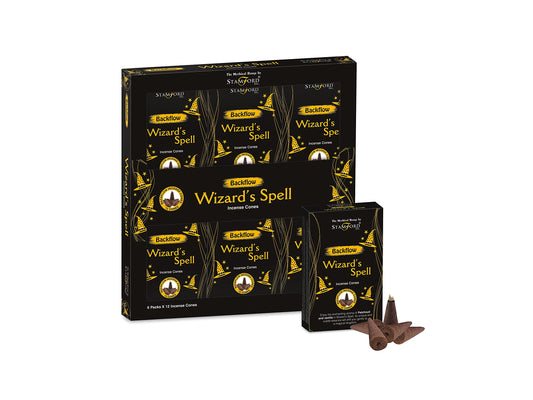 Wizard’s Spell Backflow Incense Cones 6 Packs x 12 Cones