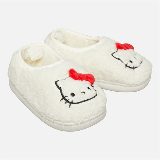 Hello Kitty Borg Slippers White