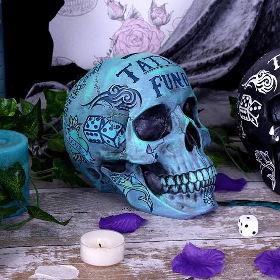 Tattoo Fund Blue Skull Moneybox