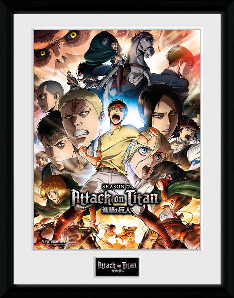 Attack on Titan Season 2 Collage 30x40cm Framed Print