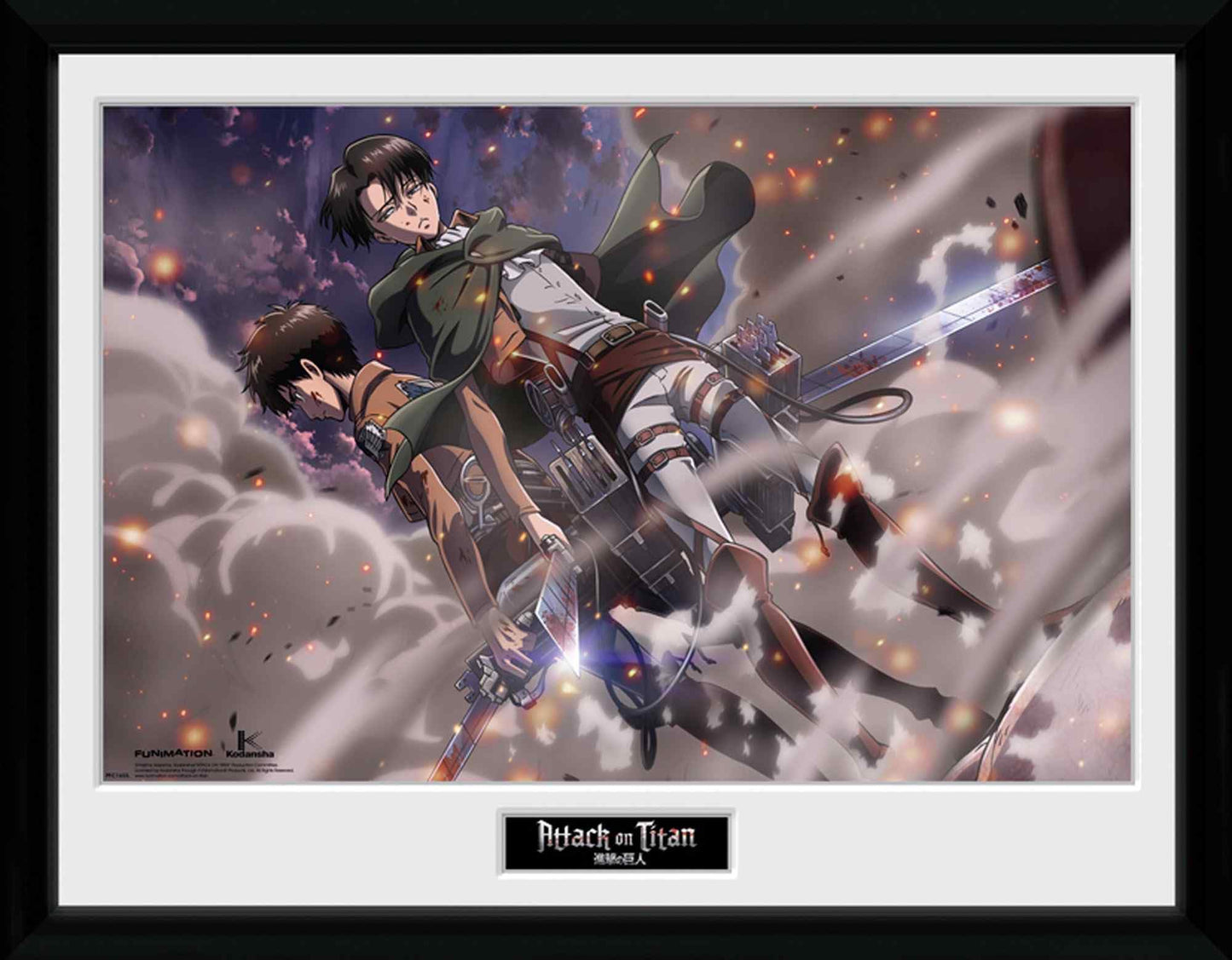 Attack on Titan Smoke Blast 30x40cm Framed Print