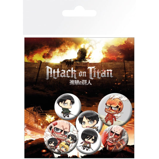 Attack on Titan Chibi Button Badge Pack