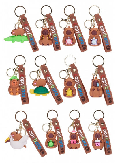 Capybara 3D Keychain with Strap