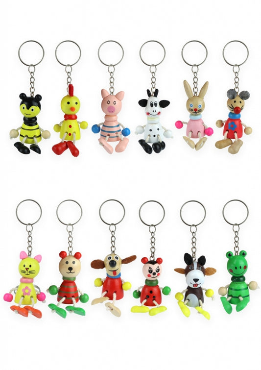 Wooden Animal Keychain