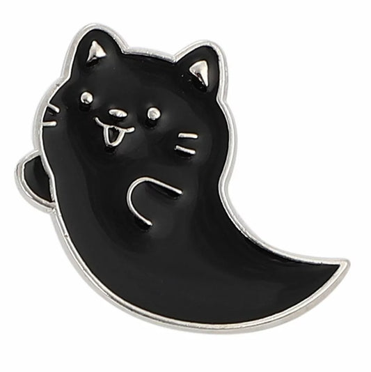 Ghost Cat Pin Badge