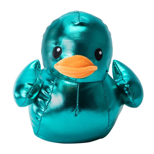 Shimmering Cyan Metallic Duck Plush