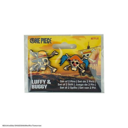 One Piece Luffy & Buggy Pin 2-Pack