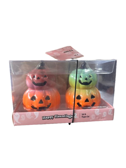 Happy Haunting Pumpkin Salt And Pepper Set