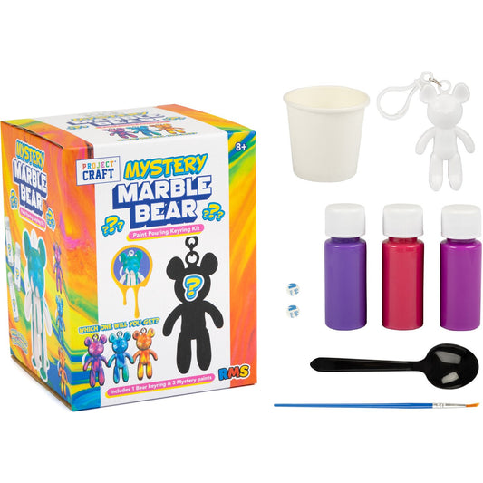 Marble Bear Mystery Paint Pouring Keyring Blind Box