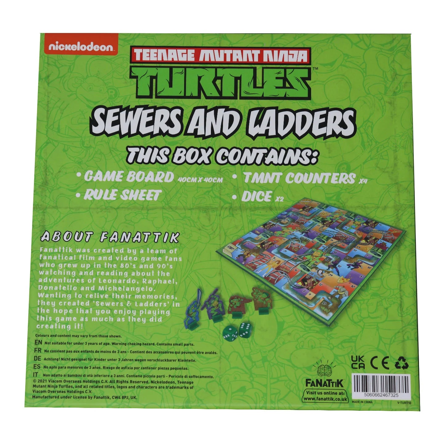 Teenage Mutant Ninja Turtles Sewers & Ladders Board Game