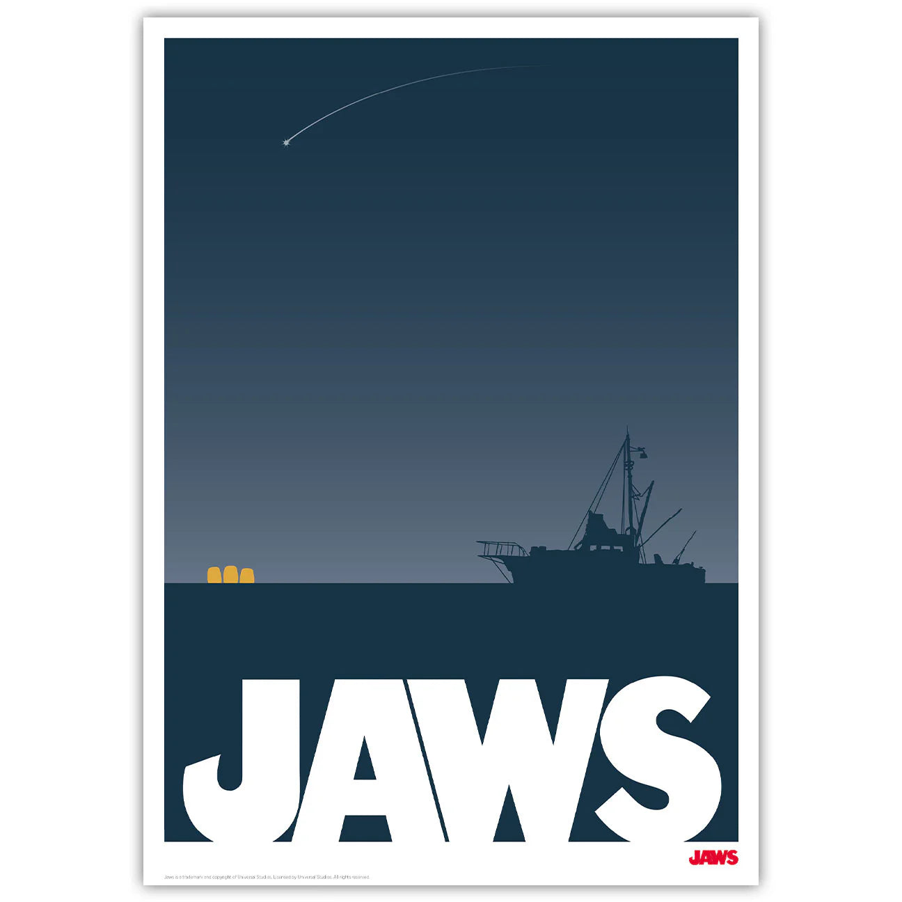 Jaws Silhouette Limited Edition Art Print