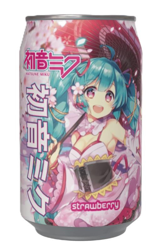 Hatsune Miku Strawberry Flavour Soda Can 330ml