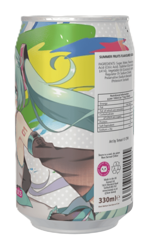 Hatsune Miku Summer Fruits Flavour Soda Can 330ml