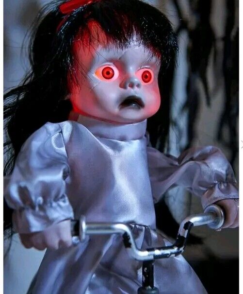 Terrifying Tricyle Girl Animated Horror Prop