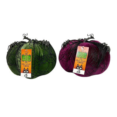 Large Velour Decorative Pumpkin