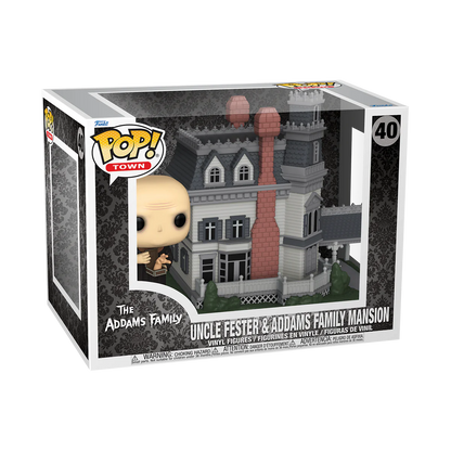 The Addams Family Uncle Fester and Addams Mansion Funko Pop! Town Vinyl Figure