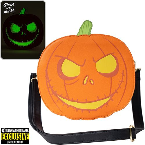 Nightmare Before Christmas Jack Skellington Jack O-Lantern Loungefly Glow in the Dark Crossbody Bag