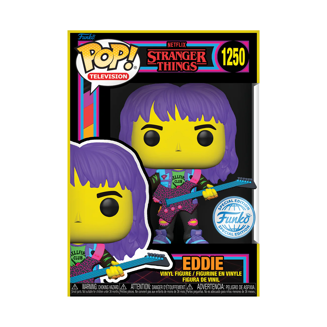 Stranger Things 1250 Eddie Blacklight Funko Pop! Vinyl Figure