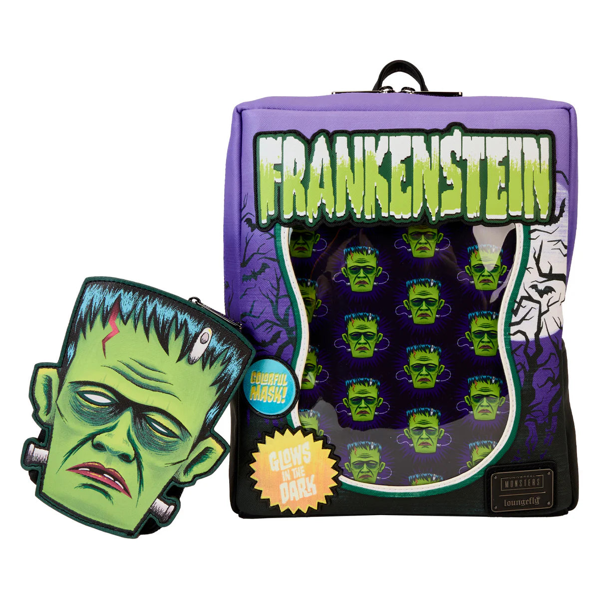 Frankenstein Neon Mask Mini Backpack by Loungefly