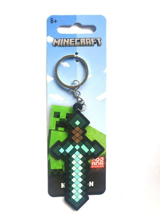 Minecraft Diamond Sword Rubber Keychain