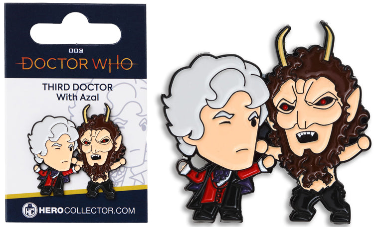 Doctor Who Third Doctor with Azal Pin Badge