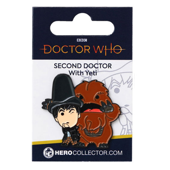 Doctor Who Second Doctor with Yeti Pin Badge