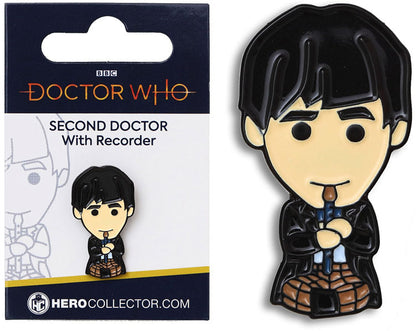 Doctor Who Second Doctor with Recorder Pin Badge