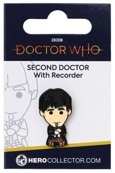 Doctor Who Second Doctor with Recorder Pin Badge