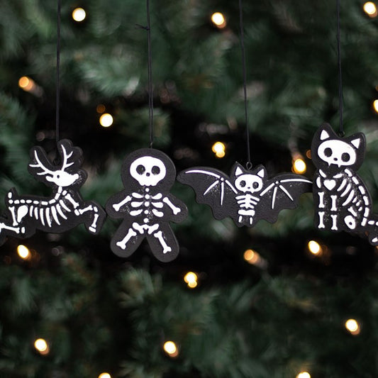 Black Spooky Gingerbread Ornaments Set