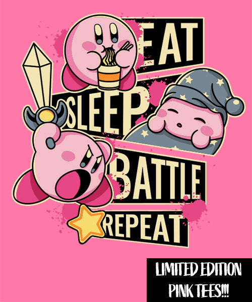 Kirby Eat Sleep Battle Repeat T-Shirt