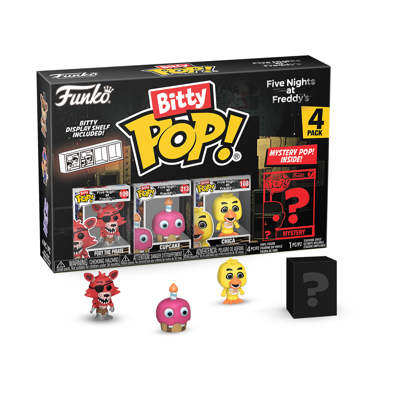 Five Nights at Freddy’s Foxy, Cupcake, Chica 4-Pack Funko Bitty Pop! Vinyl Figures