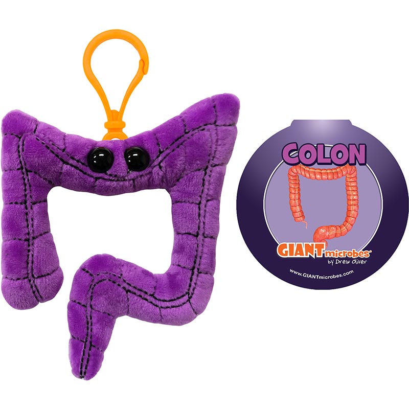Colon Giant Microbes Plush Keychain