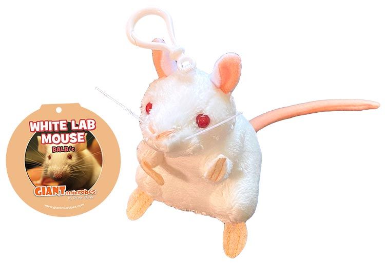 White Lab Mouse (BALB/c) Giant Microbes Plush Keychain
