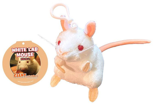 White Lab Mouse (BALB/c) Giant Microbes Plush Keychain