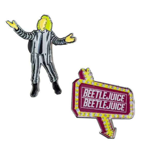 Beetlejuice and Sign Pin Badge 2-Pack