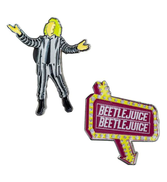 Beetlejuice and Sign Pin Badge 2-Pack