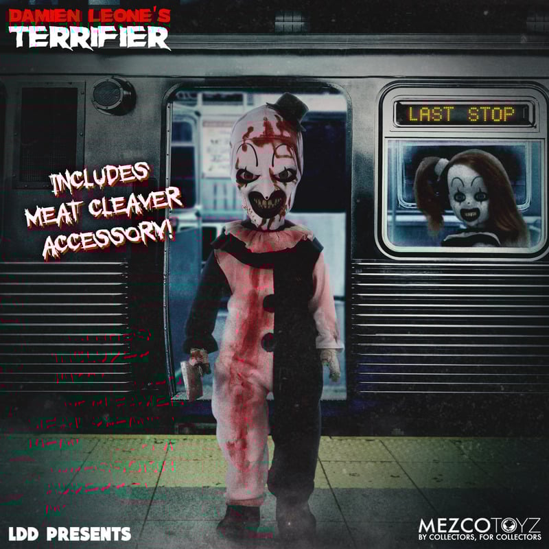 The Terrifier Art the Clown Blood-splattered Living Dead Doll