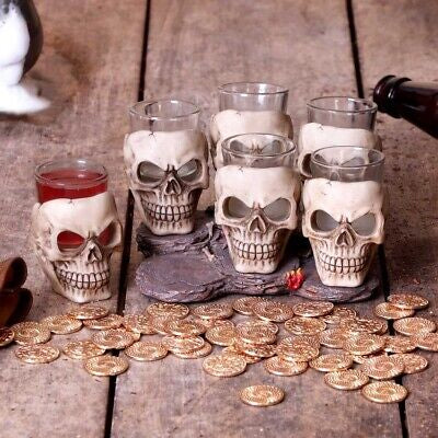 Six Shooter Skull Shot Glasses (set of 6)