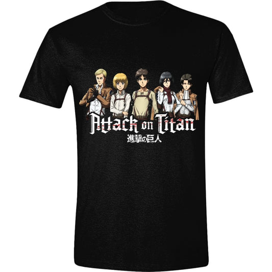 Attack On Titan Line Up Black T-Shirt